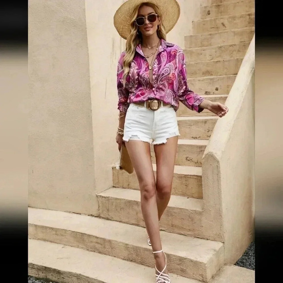 Paisley Print Single Breasted Drop - Picture 4 of 5